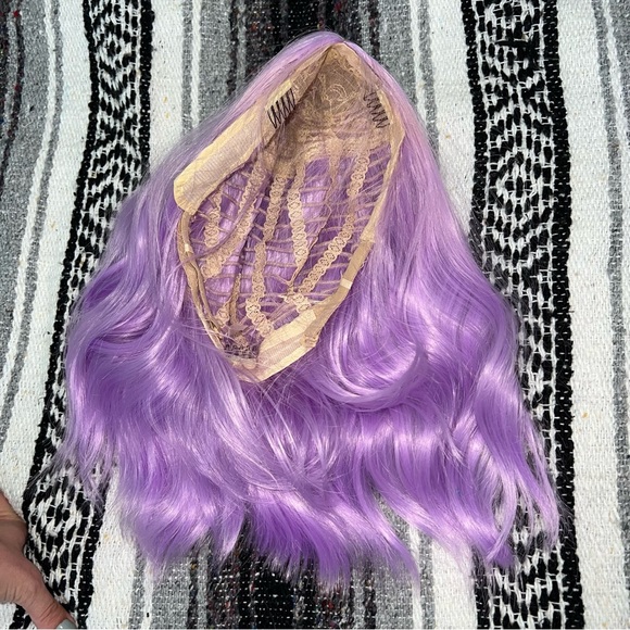 14 Inch Purple Lavender Curled Wig - Picture 7 of 8
